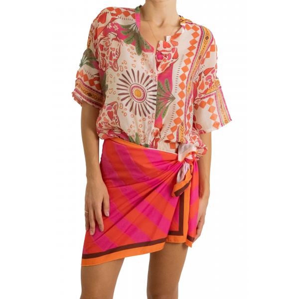 Completo Camicia e gonna fantasia pareo